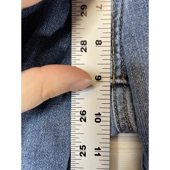 Levis 711 Skinny Jeans Womens 28 Blue Distressed Ripped Raw Hem Stretch Denim - Picture 5 of 15